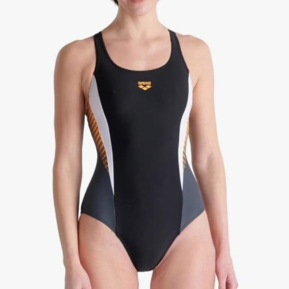 ARENA Feel Threefold V Back R Swimsuit Stretchy One Piece Pool Bathing Suit - Picture 1 of 5